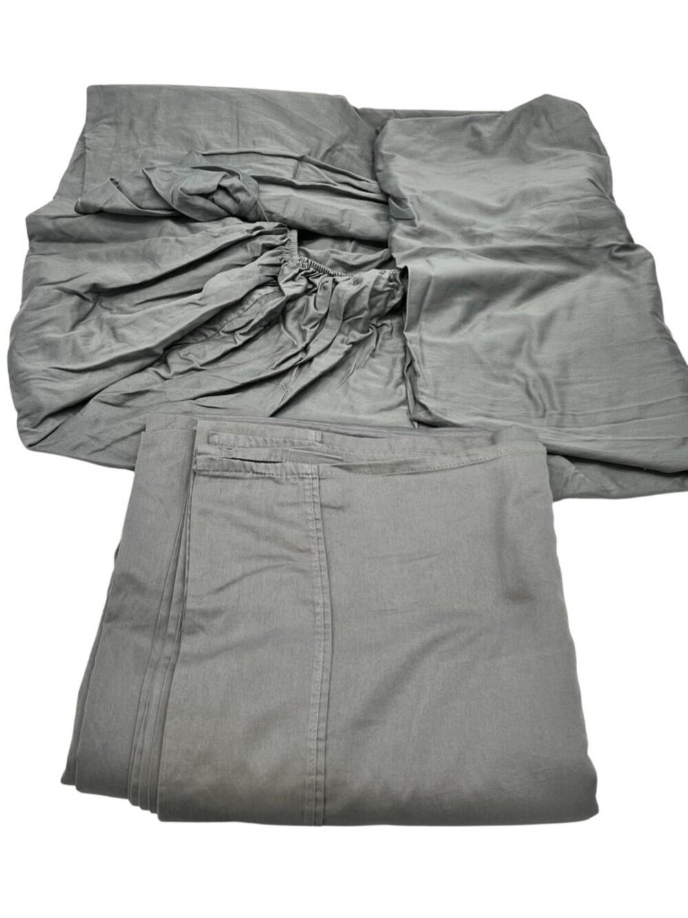 Calvin Klein 100% Cotton Flat & Fitted Sheet Set King Size Luxury Gray